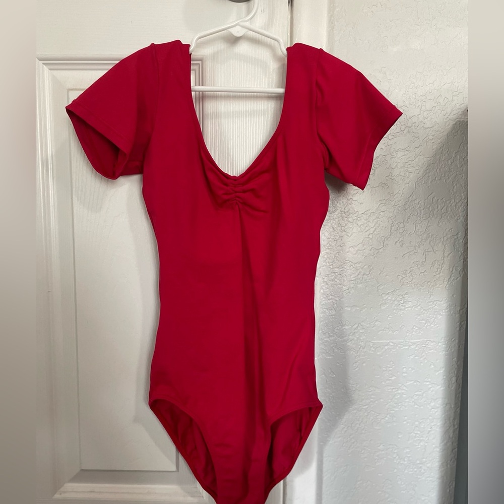 Red SoDanca Leotard with string inside to cinch